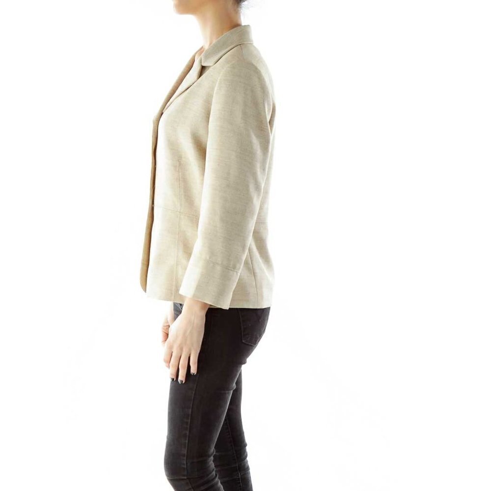 Tahari Beige Single-Breasted Blazer - Picture 3 of 3